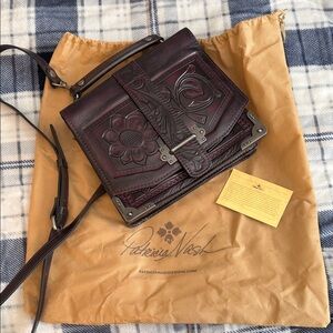 Patricia Nash Hand-Tooled Leather Crossbody Satchel New w Dust Bag